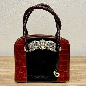Vintage Brighton Chantilly Croc Leather Satchel